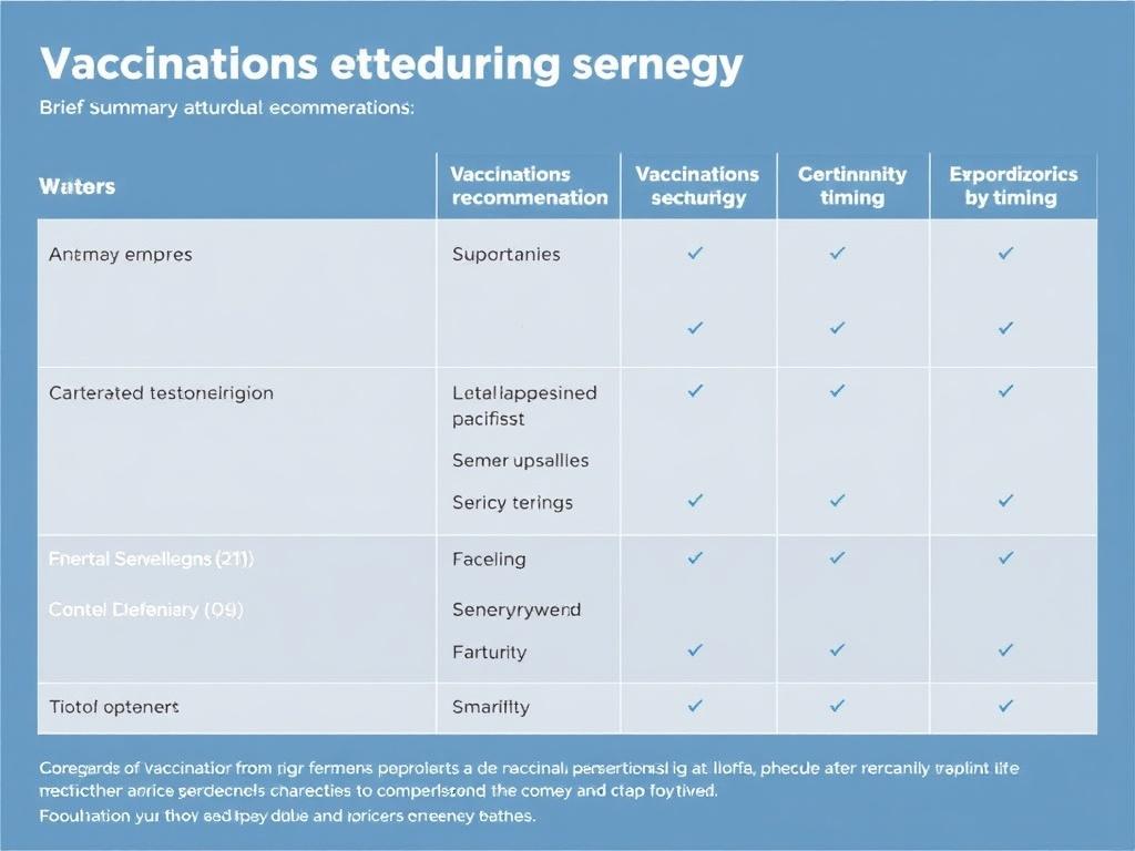 Impfungen in der Schwangerschaft: Empfehlungen. Kurze Übersichtstabelle: Impfungen, Empfehlung und Timing