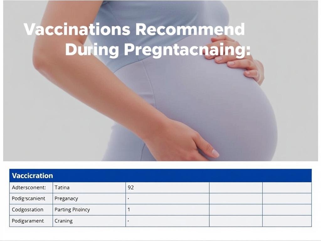     Vaccinations Recommended During Pregnancy. Summary table: quick reference guide
